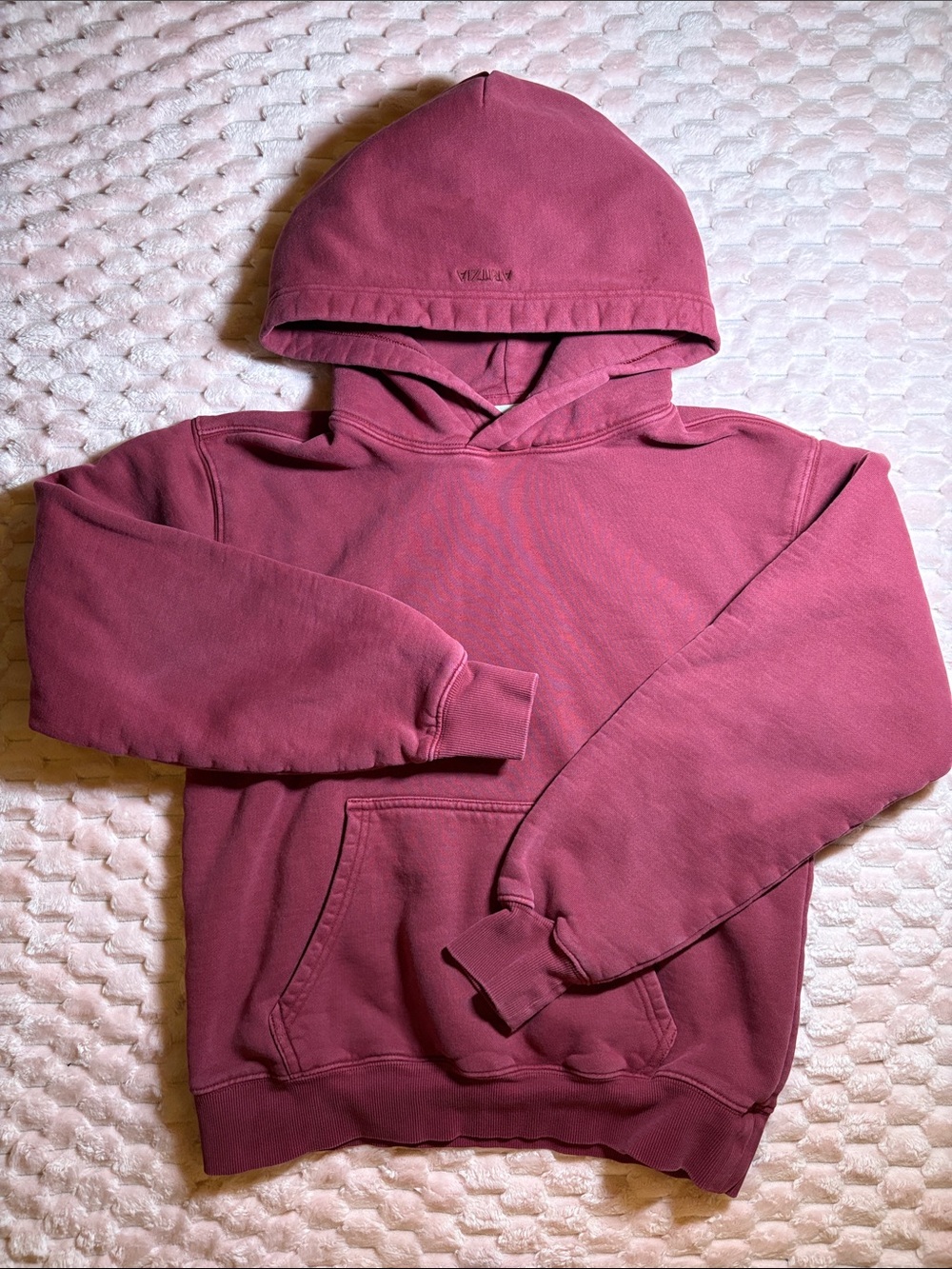 Aritzia Sweatfleece Perfect Fit Hoodie | Maroon | Size XS